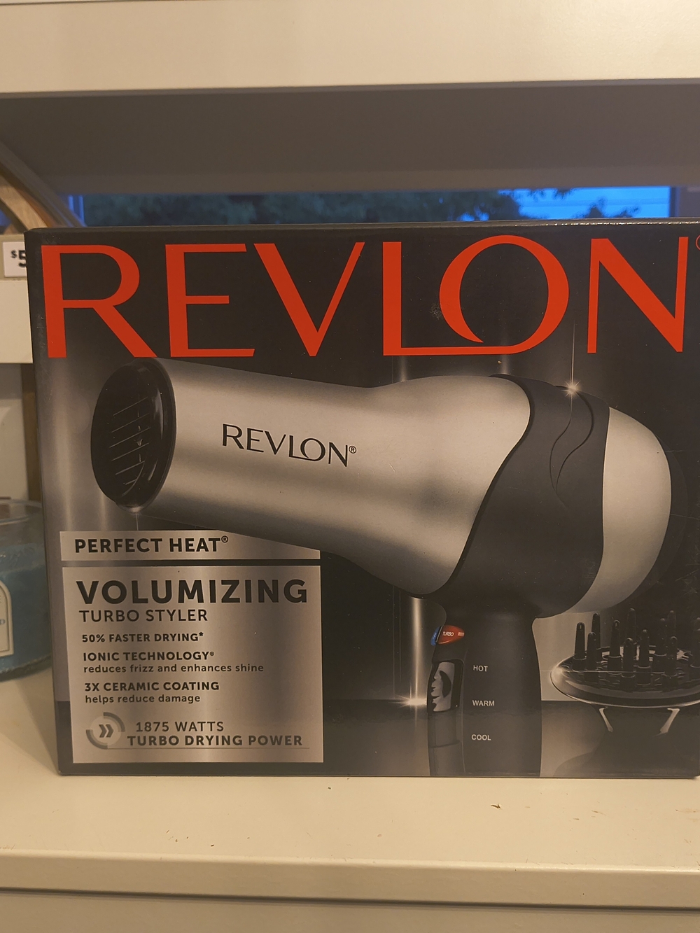 NWT-Revlon Perfect Heat Volumizing Turbo Styler - Silver & Black